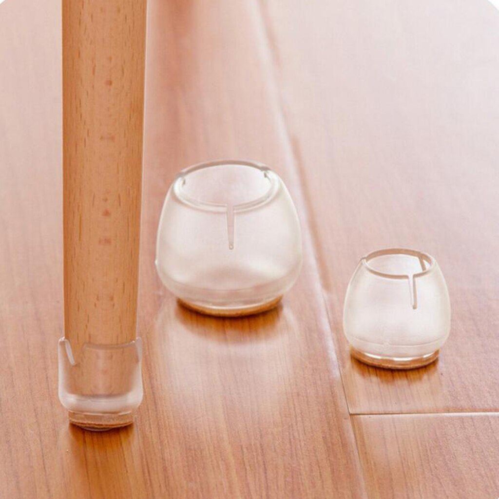 10Pcs Chair Leg Floor Protectors for Chair Legs, Round Silicone Chair Leg Caps Chair Leg Tip, Transparent Clear