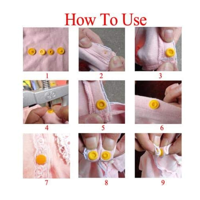 100 sets T3 Round Plastic Snap Buttons Clothes DIY Sewing Accessories Press Button