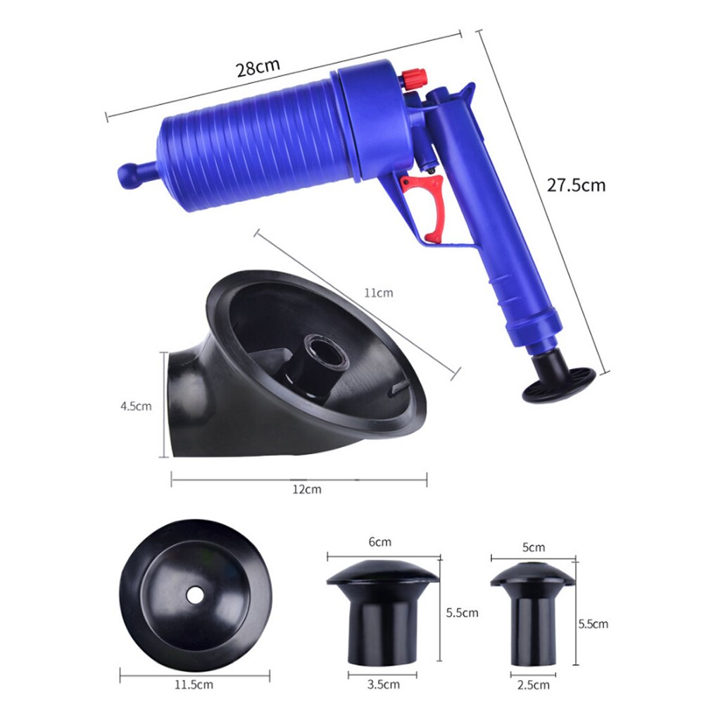 Air Power Drain Blaster Tool High Pressure Powerful Manual Sink Plunger Opener Cleaner Pump For Toilets Bathroom