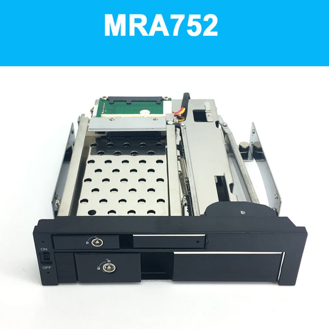 Optical Dual Bay Tray Less Mobile Rack Enclosure For 2.5 Inch 3.5 Inch SATAT III HDD SSD (2 Port USB 3.0 Hub Optional ) Desktop: Gold
