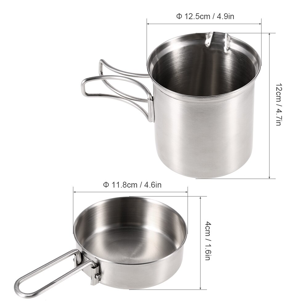 Portable Stainless Steel Camping Stove Burning Stove Cooking Pot Set Outdoor Hiking travel Backpacking Picnic Cookware Tableware