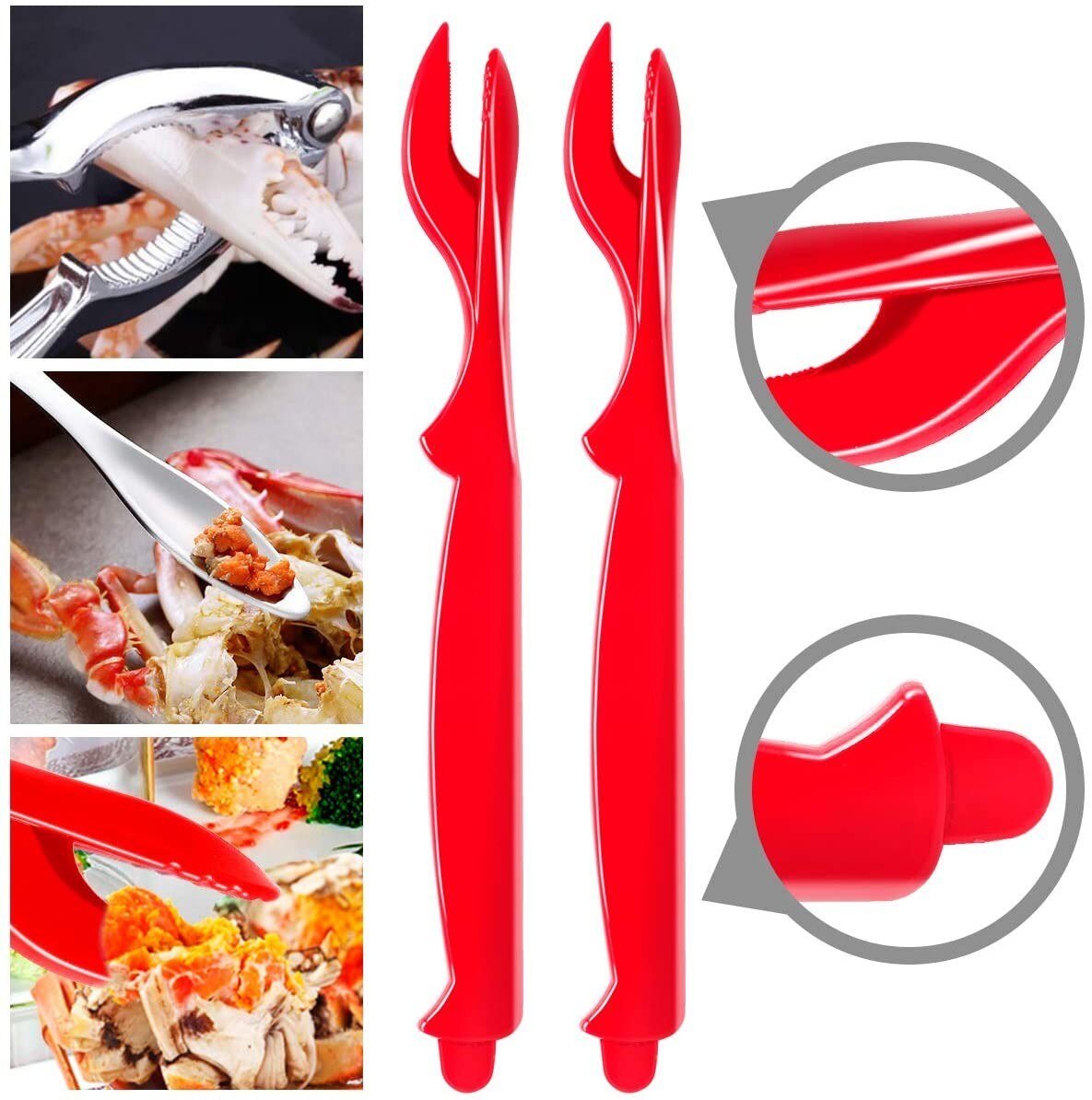 12 pçs ferramentas de frutos do mar crackers caranguejo porca cracker garfos conjunto abridor casca de marisco camarão ferramenta lagosta braçadeira alicate clipe picareta conjunto