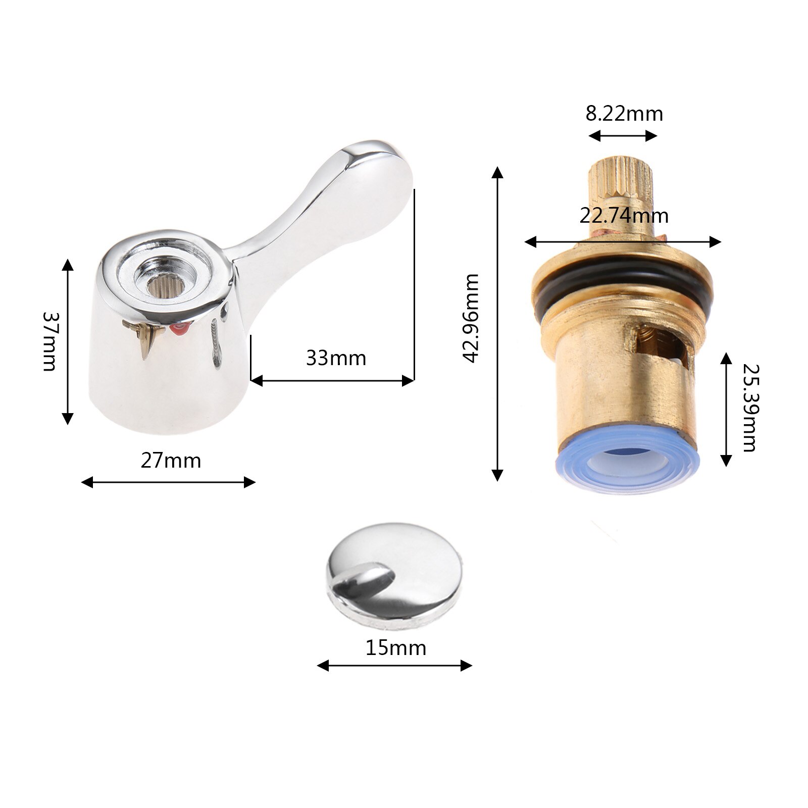 Brass/Ceramic Tap Valves Cartridge Gland Turn 20 Teeth for Kitchen Bathroom Washbasin Faucet Accessories 43mm/53mm