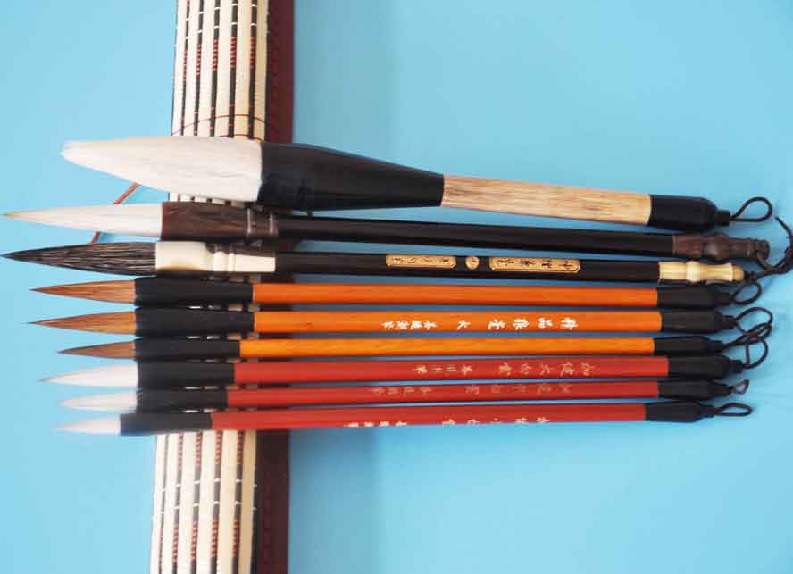 10 stks/set Chinese Kalligrafieborstel Set Wezel haar Tekening Borstel Aquarel Borstel Art Supply Stationair Pen Gordijn