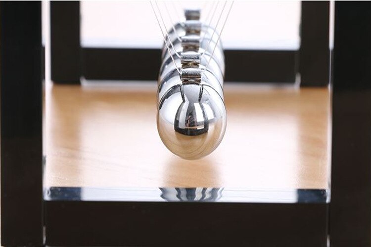 ABS Newtons Cradle Steel Balance Pendulum Ball Physics Science Fun Desk Toy Educational Teaching Accessory White Black
