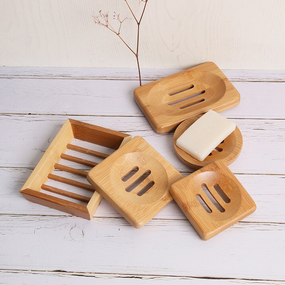 Plateau porte-savon en bois de bambou naturel, conteneur, plaque de douche, accessoires de salle de bains, Support, boîte en bois naturel