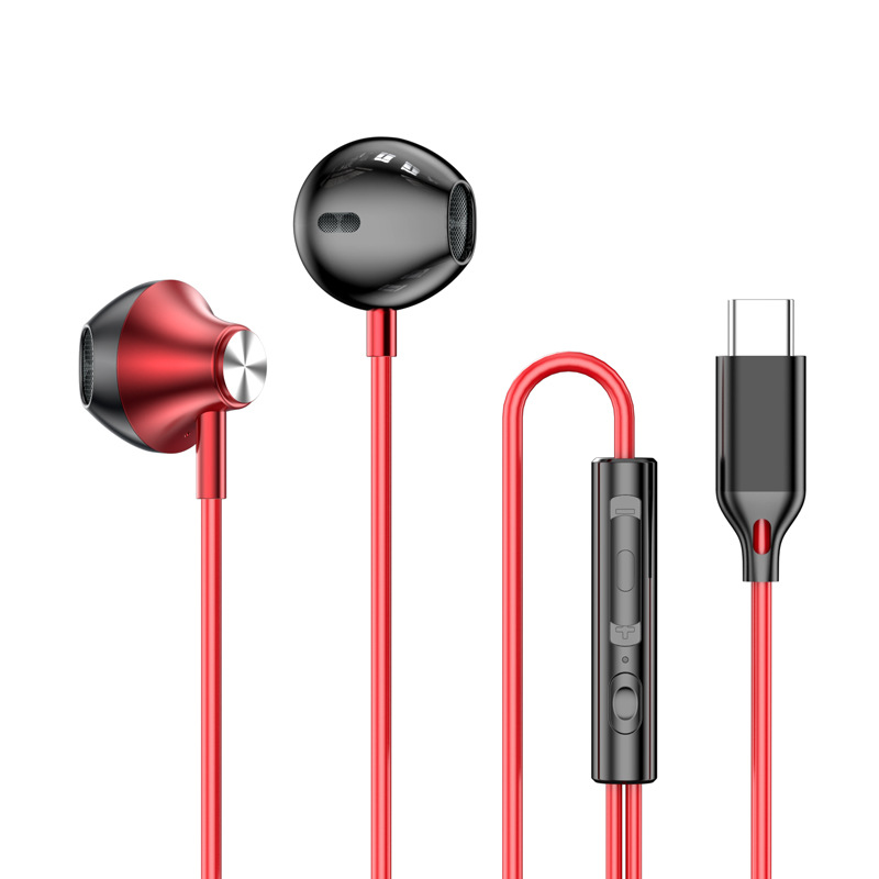 Typ C 3,5mm HIFI Stereo Verdrahtete Kopfhörer Schwere Bass in Ohr Kopfhörer Mit Mic Ohrhörer Lärm die Ermäßigung Gamer Headset für Xiaomi: Gelb