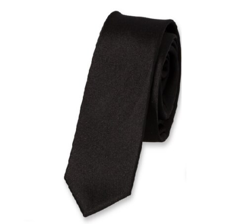 Cravate en Satin noir uni unisexe, Slim, classique, 5cm 9cm de largeur: 5cm Width skinny