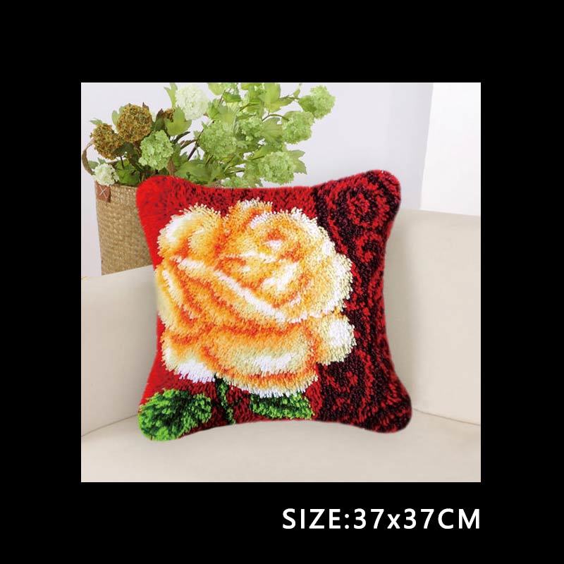 Coussin à crochet, coussin à crochet, coussin à crochet, coussin en mousse pour travaux d'aiguille, taie d'oreiller à crochet, broderie, bricolage, point de croix , 37/43/50 cm: Ti-abz 022