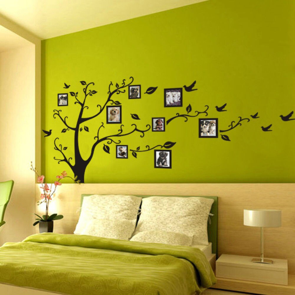 Grote 70*120 cm/55 * 110in DIY Familie Foto 3D Muurstickers Boom Voor Woonkamer Liefde vinyl Stickers Wall Art Slaapkamer Home Decor
