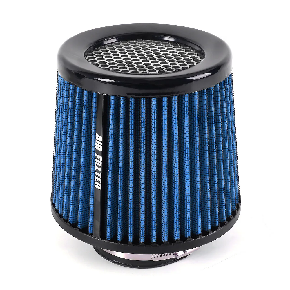 Car Air Filter High Flow Cone Cold Air Intake Filter Auto Modification Accessories Air-Filter Mesh Cone Universal 76mm 3inch: Blue
