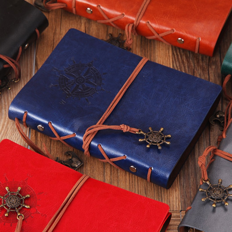 Vintage Piraat Dagboek Notebook Agenda Met Faux Leather Cover Loose Leaf Note Book voor School Briefpapier of Reiziger