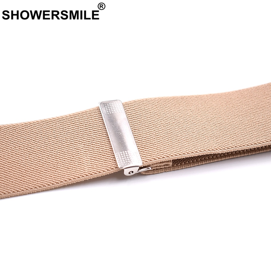 Showersmile seler knap y ryg argyle seler til mænd vintage bryllup elastisk mandlige skjorte seler med 6 knapper 120cm