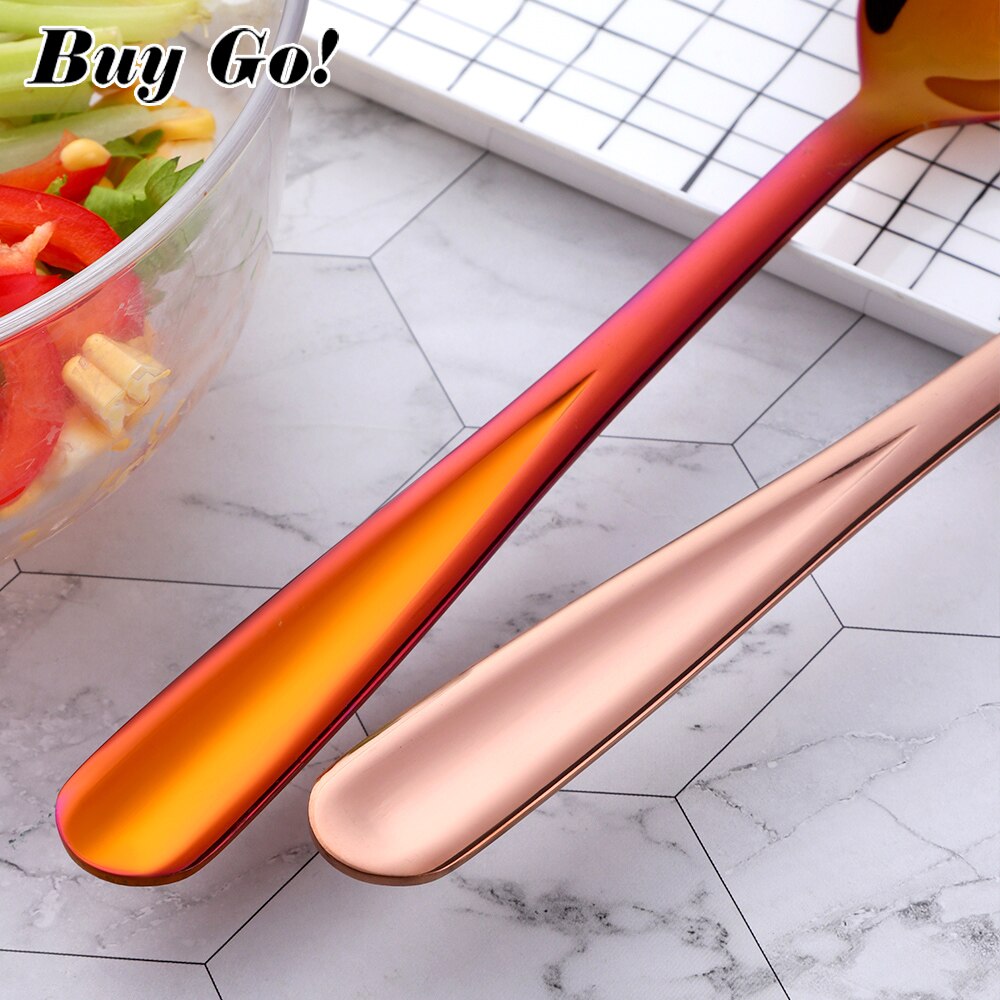 Juego de cucharas para servir ensalada, utensilios de Metal para ensalada
