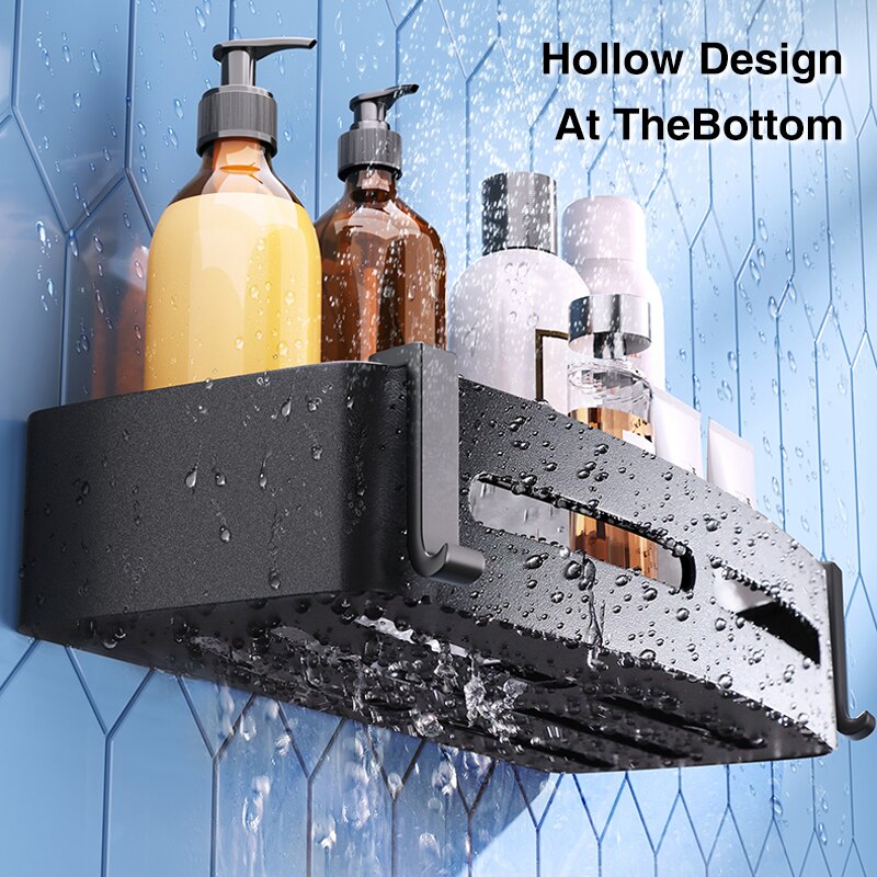 Joybos Ruimte Aluminium Badkamer Plank Douche Planken Geen-Boor Wall Mount Douche Opbergrek Hoekplank Badkamer Accessoires