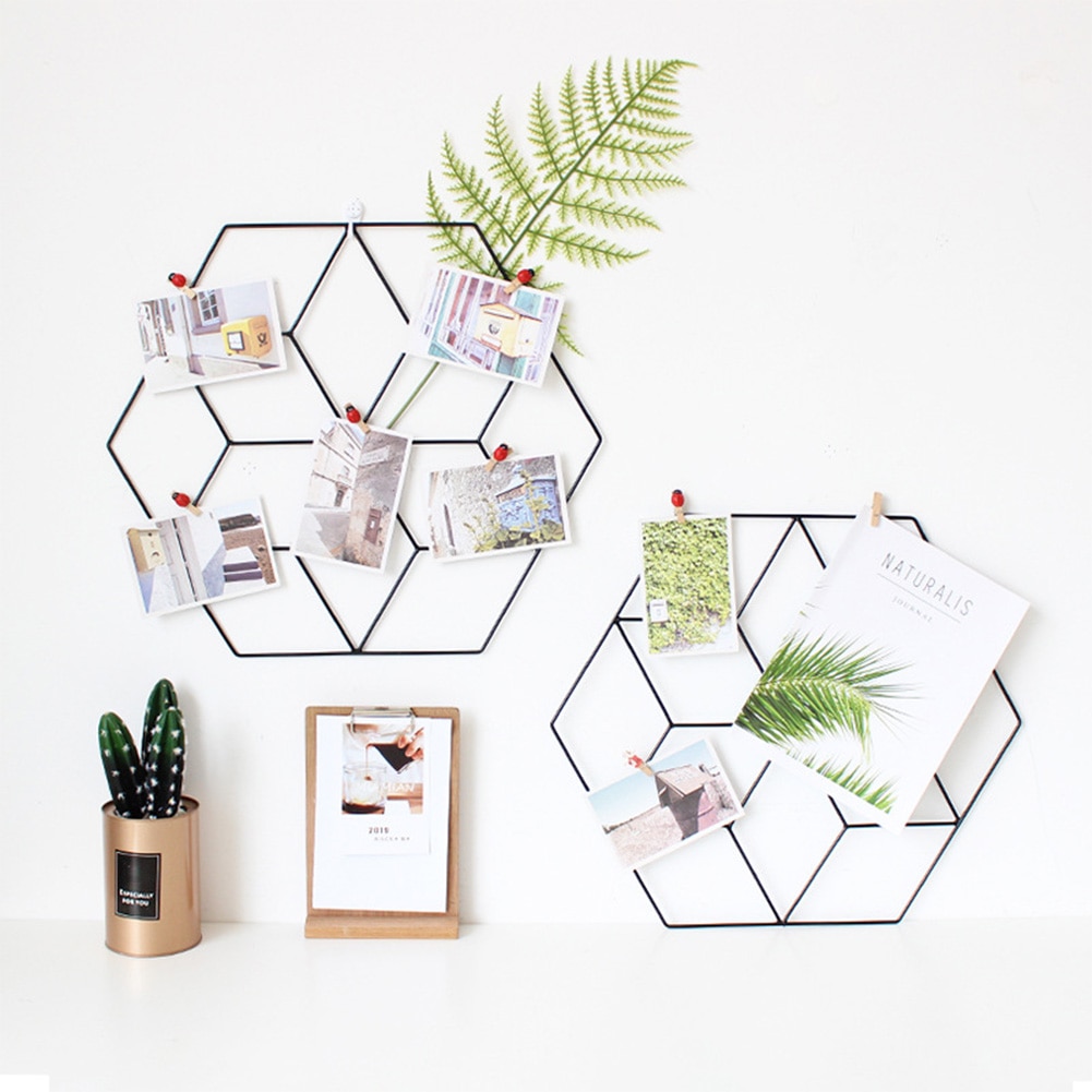 51*45 cm multi-funktion jern metal gitter fotoramme væg kunst display mesh opbevaringsstativ hjemmet diy dekoration