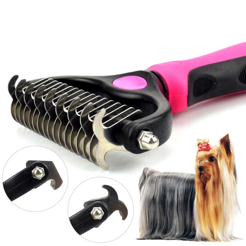 Hair Removal Comb for Dogs Cat Detangler Fur Trimming Dematting Deshedding Brush Grooming Tool For matted Long Hair Curly Pet