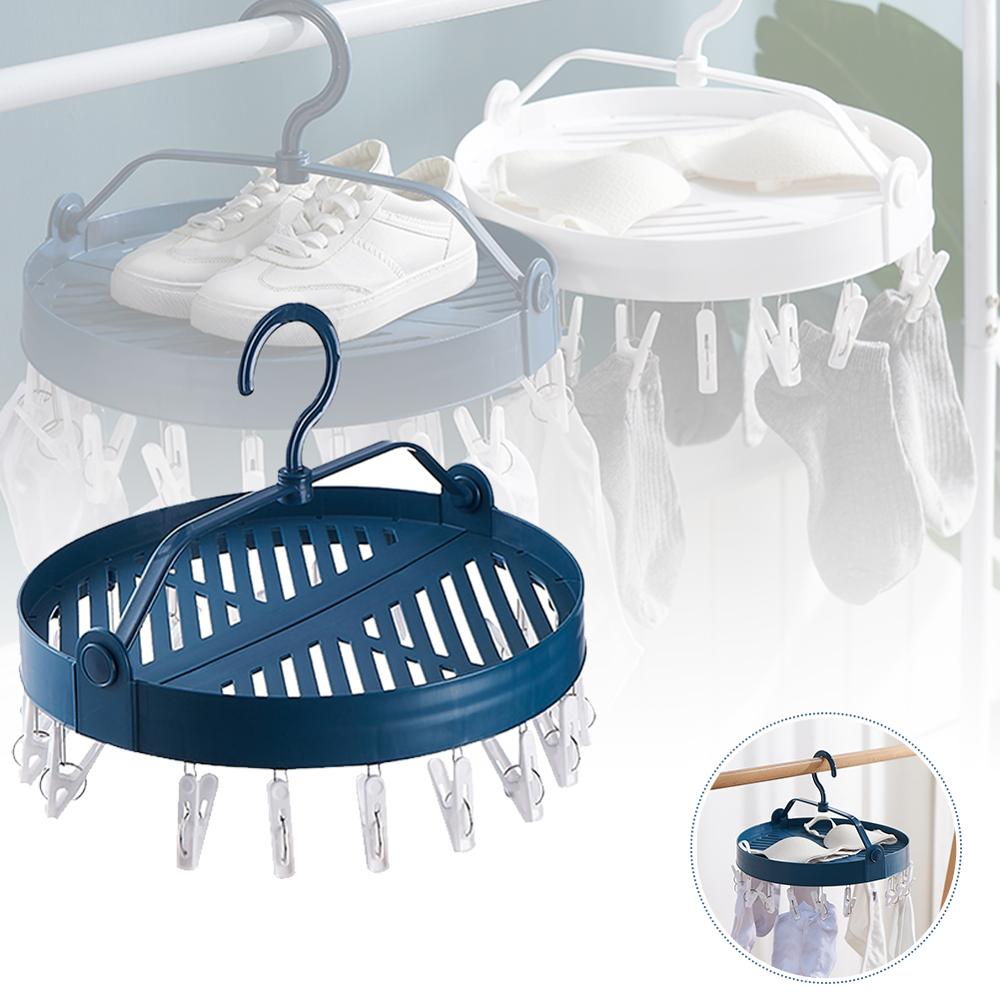 Bærbart sammenklappeligt tørrestativ udendørs badeværelse tøjbøjler altan vasketøj tørretumbler luftesko tørrevægsholder med clips