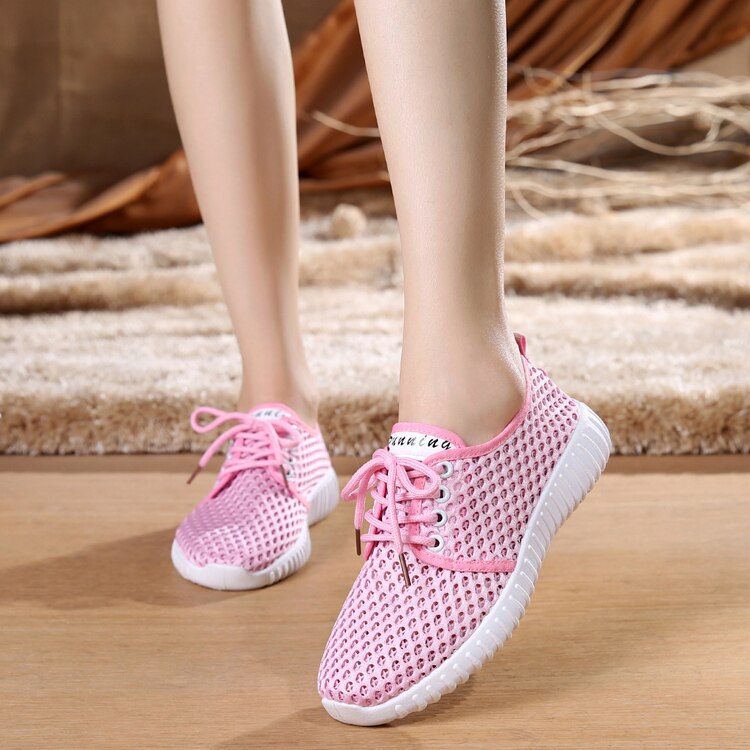 Billiga ihåliga tennisskor för kvinnor mjuka sneakers stabila halkfria träningsskor kvinnliga gymskor tenis feminino: Rosa / 7