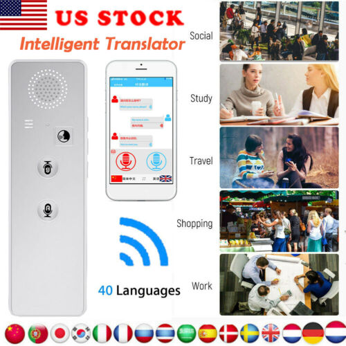 Übersetzung Kit Intelligente Bluetooth Portable Smart Stimme Übersetzer 40 Sprachen Instant Lernen Reise Business Tasche Gerät