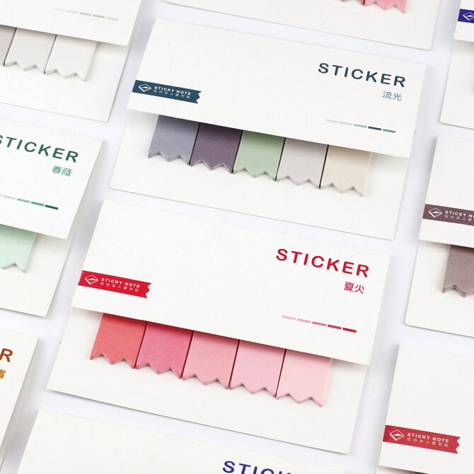 Water Kleur zelfklevende Memoblokjes Memo Pads Bladwijzer Index Stickers