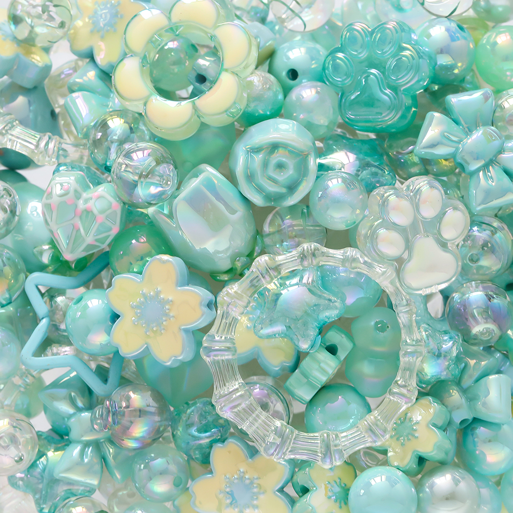 20 gramos, cuentas mezcladas acrílicas de 12 ~ 50mm, cuentas espaciadoras sueltas para fabricación de joyería, accesorios para pulseras, collares y pendientes DIY: Azul marino