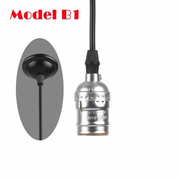 Met Schakelaar/Geen Schakelaar E27/E26 110 V-240 V Vintage Retro Aluminium Schroef Socket Hanger Lamp base Houder Hanglampen [DV5250]: Model B1