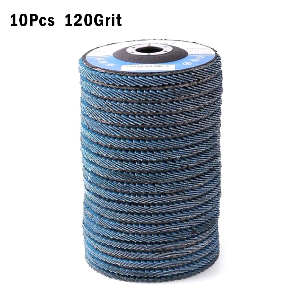 10pcs Flap Discs 115mm 4.5 inch Sanding Discs 40/60/80/120 Grit Grinding Wheels Blades for Angle Grinder Abrasive Tools: 120 Grit
