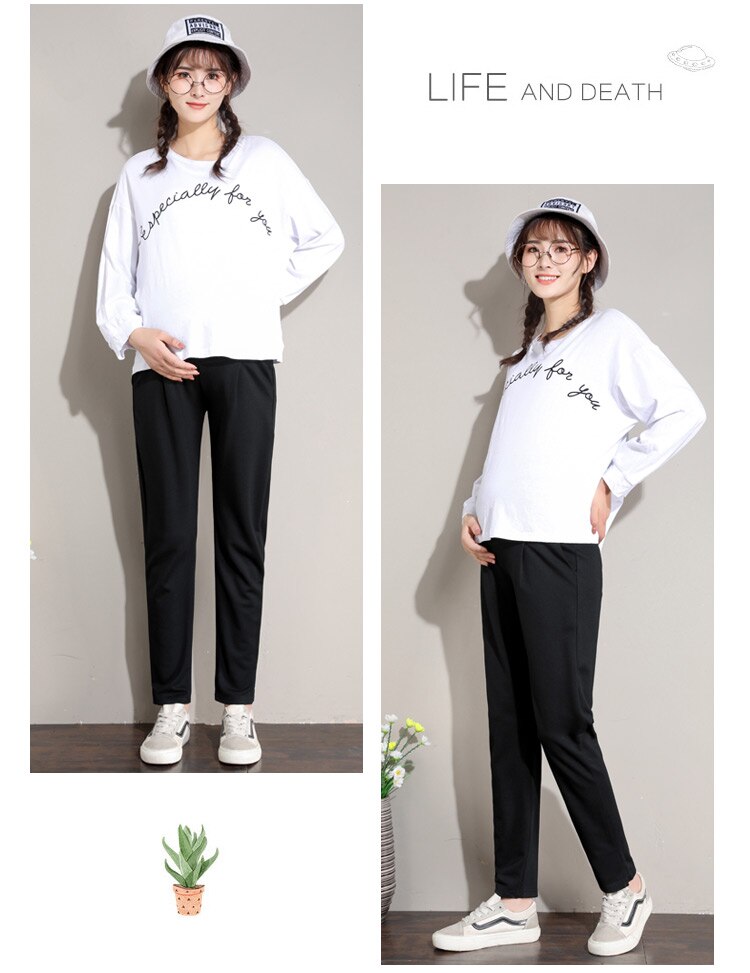 SHEIN Pantalon De Maternidad De Cintura Alta Con Soporte Para El