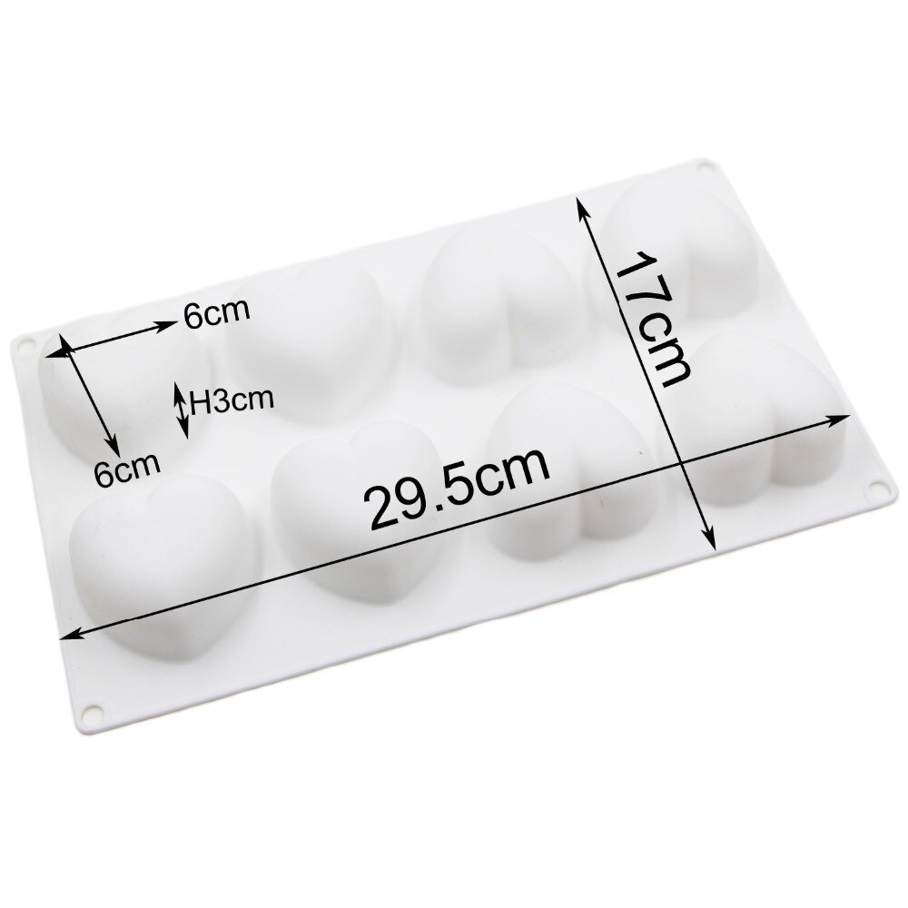 8 gaten liefde hartvormige Mousse Silicone Mold Cake Pan Bakken Tool Mousse Chocolade Dessert Jelly muffin Mould Pastry Decoratie