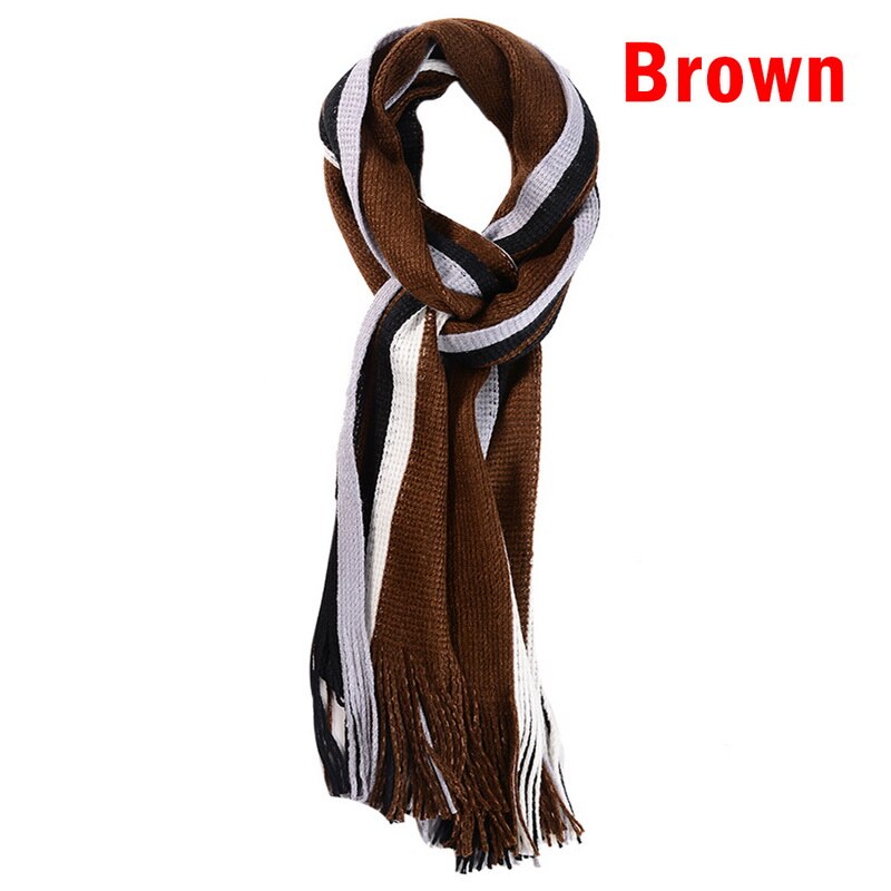 CYSINCOS Europa invierno bufanda hombres rayas bufanda de algodón hombre chal abrigo de punto cachemira Bufandas rayas largas: 7