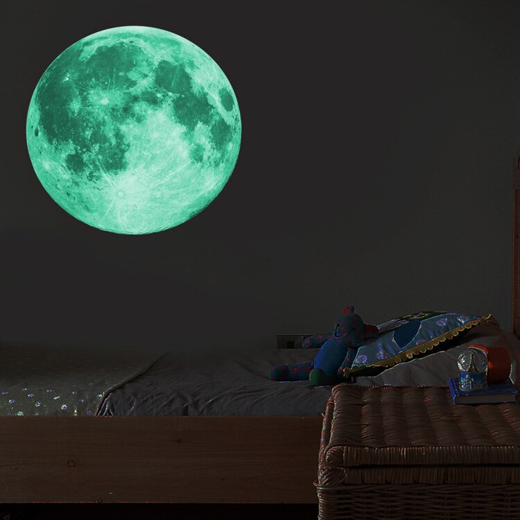 SKTN Luminous 3D Moon Wall Stickers For Kids Room Baby Nursery Home Decoration Wall Decals Glow In The Dark Bedroom Home Decals