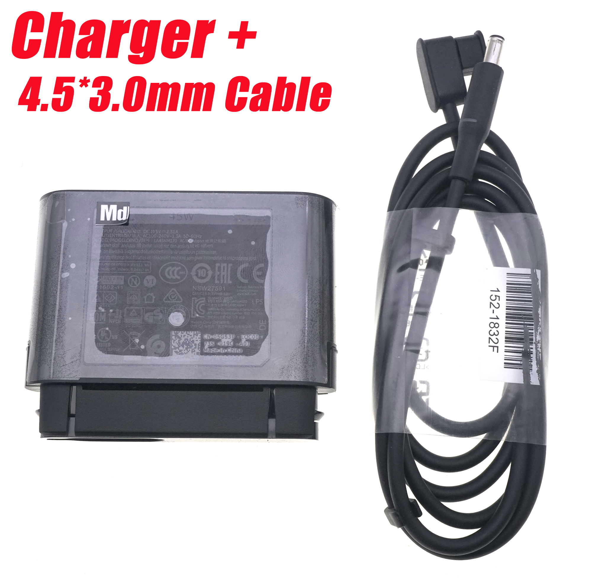 Genuine 19.5V 2.31A 45W AC Adapter 43Wh Laptop Hybrid Power bank for Dell XPS 4.5*3.0 7.4*5.0 USB-C TYPE-C SMP43PH170 LA45NM170: Yellow