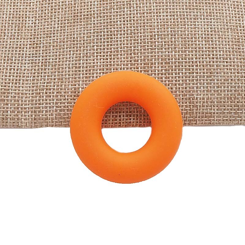 Chenkai-anneau de dentition Silicone sans BPA | Perles de donuts pour bébé, pour la fabrication bricolage, accessoires de jouets, 50 pièces: Orange