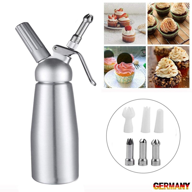 Whipped Cream Dispenser Stainless Steel 500ML Capacity Canister Homemade Whipped Cream Maker