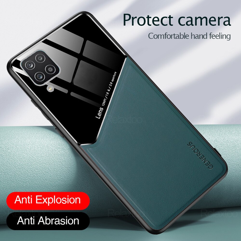 Para samsung a12 cuero caso De Teléfono magnético para samsung galaxy a12 12 a125f samsun galax Cámara cubierta de protección de coque