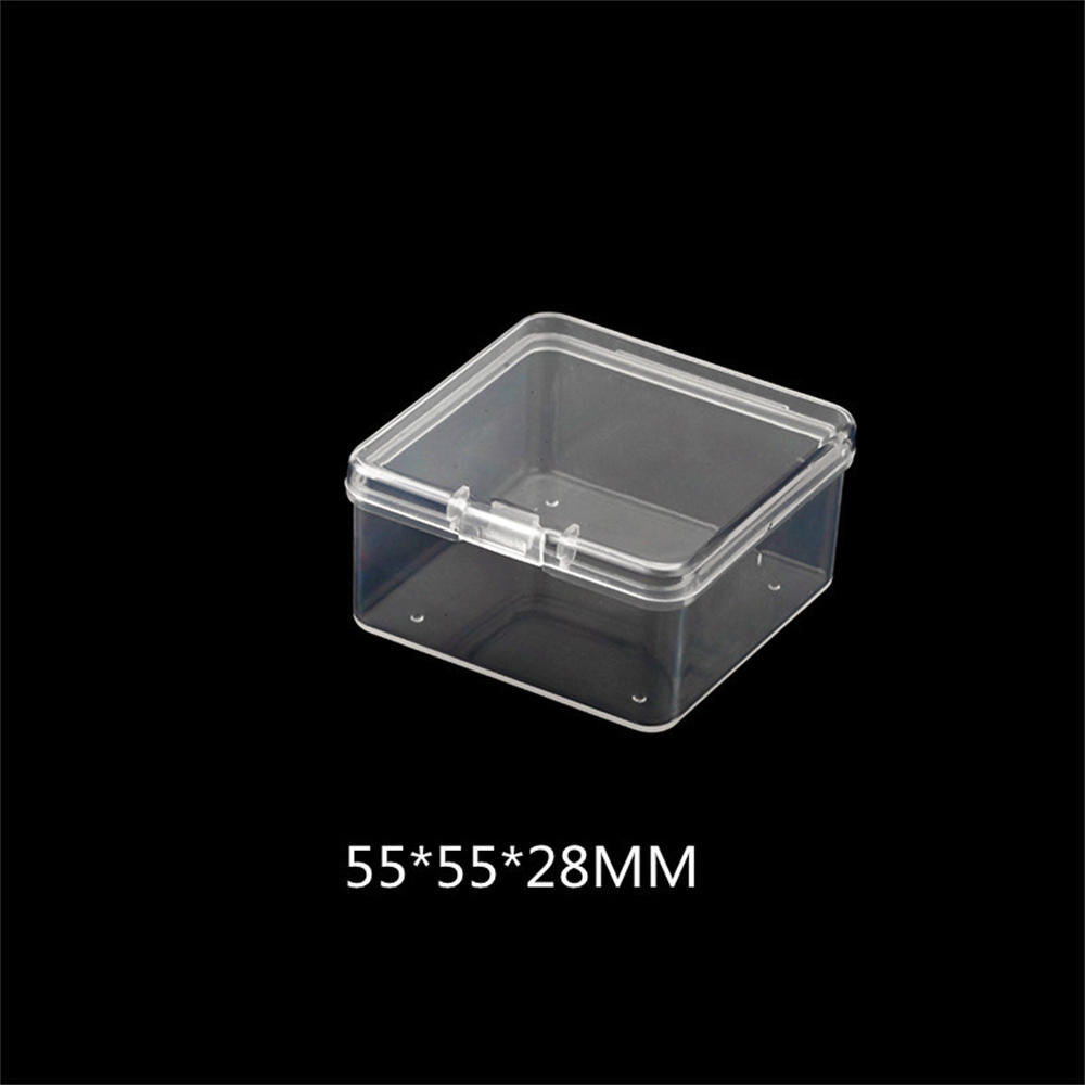 1PCS Mini Square Storage Box Clear Plastic Small Box Jewelry Dustproof Packaging Storage Container Beads Case Rectangular Box: PURPLE