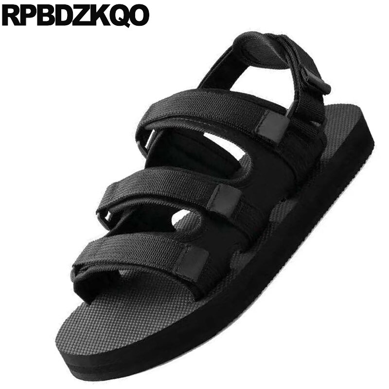 Udendørs flade romerske sneakers mænd gladiator sandaler sommer sport sort mesh native strop sko berømt mærke åben tå