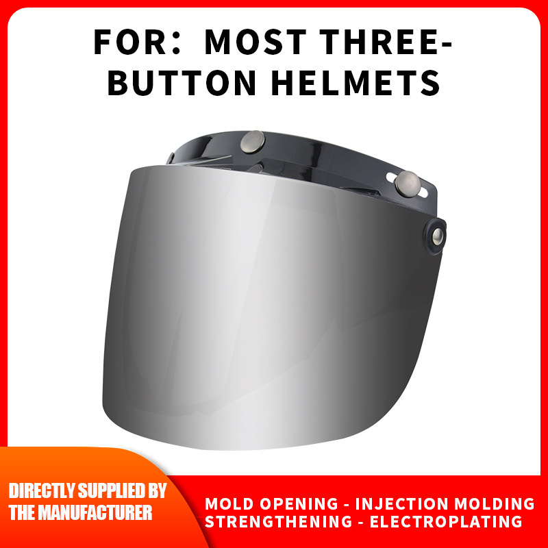 Motorcykelhjälmslins cykelmask antiuv avtagbar vindtät 3-- snäpps cykelvisir linsskydd cykelhjälmar uppfällbara nedfällbara