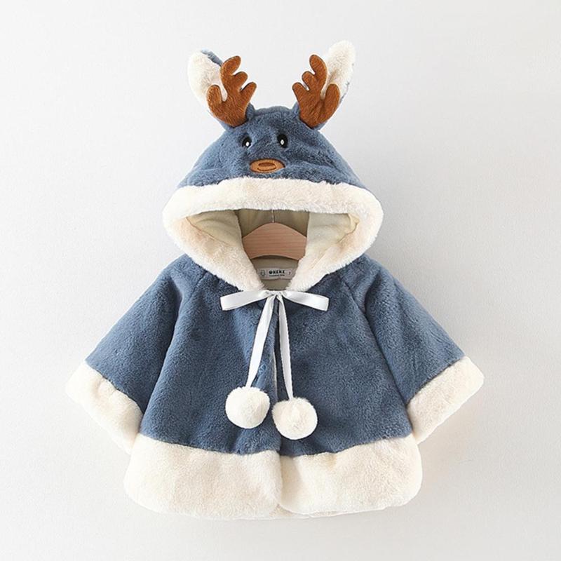 Abrigo coreano de algodón de dibujos animados para bebés y niñas, cálido abrigo de manga larga a la con costura con capucha, capa gruesa, chaquetas de lana