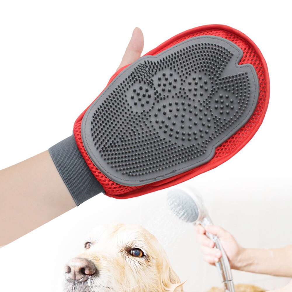 Touch Deshedding Borstel Handschoen Pet Hond Kat Zachte Massage Grooming Links