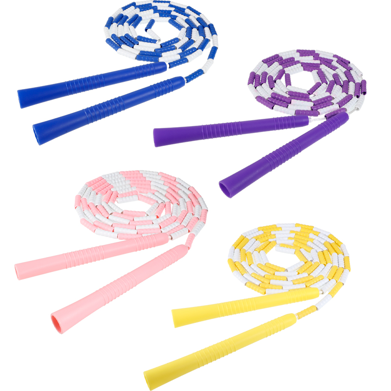 Corda per saltare con perline morbide Maniglia antiscivolo Corda per saltare fitness segmentata regolabile senza grovigli che mantiene l'allenamento in forma