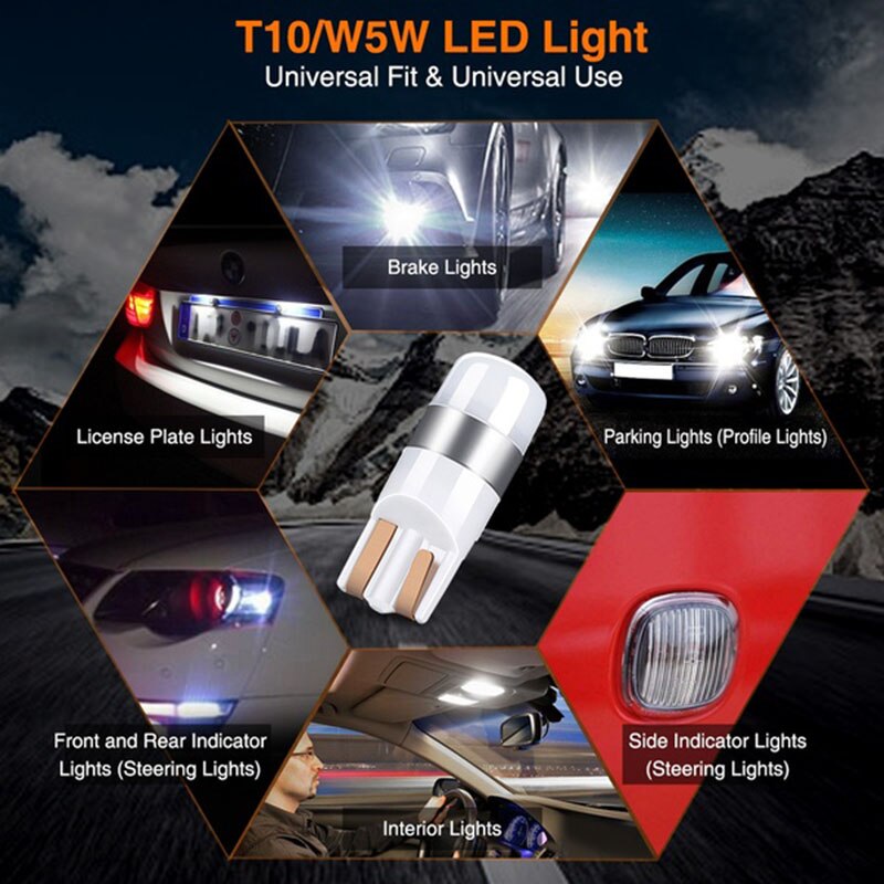 4X Fehler T10 Birne Canbus 3030 Smd LED Auto Parkplatz Licht Weiß 6000K
