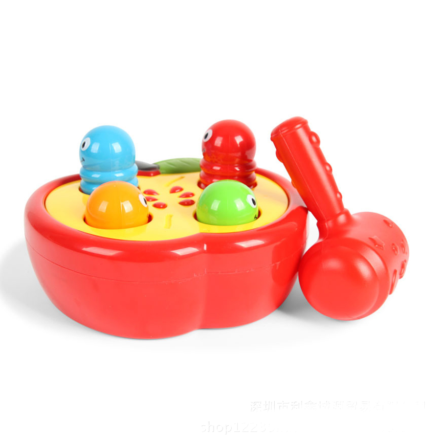 Banke larve baby plast hammer legetøj toddler whack-a-muldvarp sjovt familie spil hamring støj maker legetøj til børn
