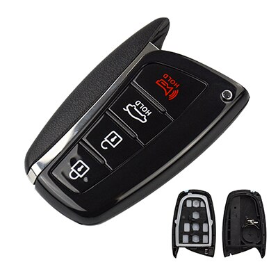OkeyTech Replacement Auto Key Shell 4 Buttons Fit for Hyundai Genesis Santa Fe Equus Azera Remote Control Parts: 4B Key Shell