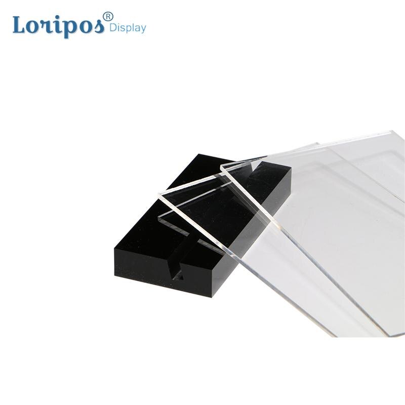 75*55mm Desk Photo Stand Holder Paper Name Card Display Acrylic Label Holder Small Price Tag Display Desk Sign Holder Picture