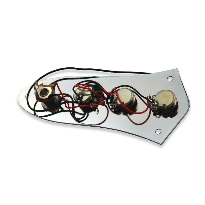 Control Plate for Jazz Bass JB Style Bass Guitar Chrome with Potentiometer Socket Line Knob Guitar Accessories