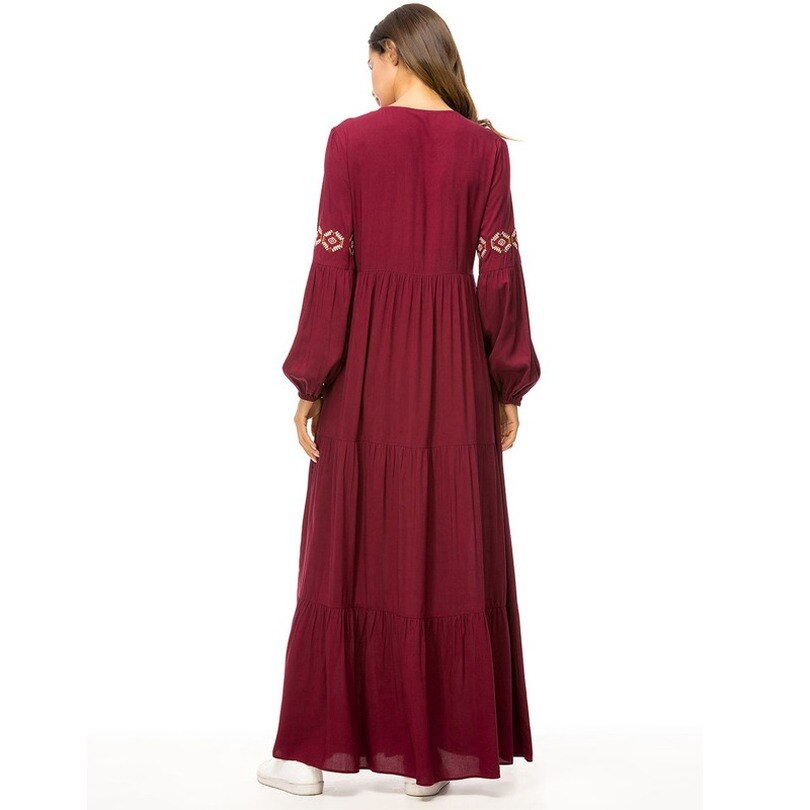 Abaya-Robe à volants pour femmes musulmanes, Kaftan, Robe Qatar eau, tenue de dubaï avec Hijab