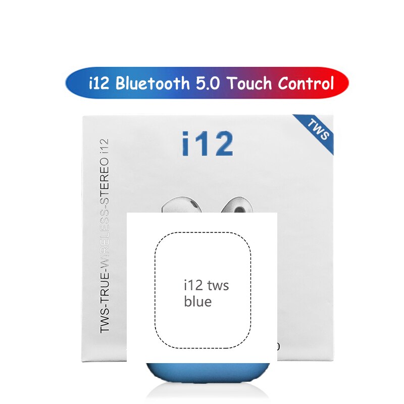 Tutew Stereo Senza Fili Auricolari i12 TWS Auricolare Bluetooth Mini Cuffie Senza Fili di Tocco Auricolare fone de ouvido PK i7s i9s i11: Blu