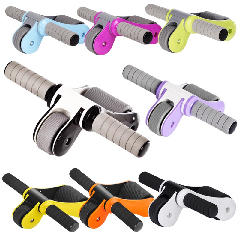 Detachable Fold ABS Double Wheels Ab Rollers Home Mute Women Slim Fitness Gym Coaster Belly Muscle Exercise Strength Training